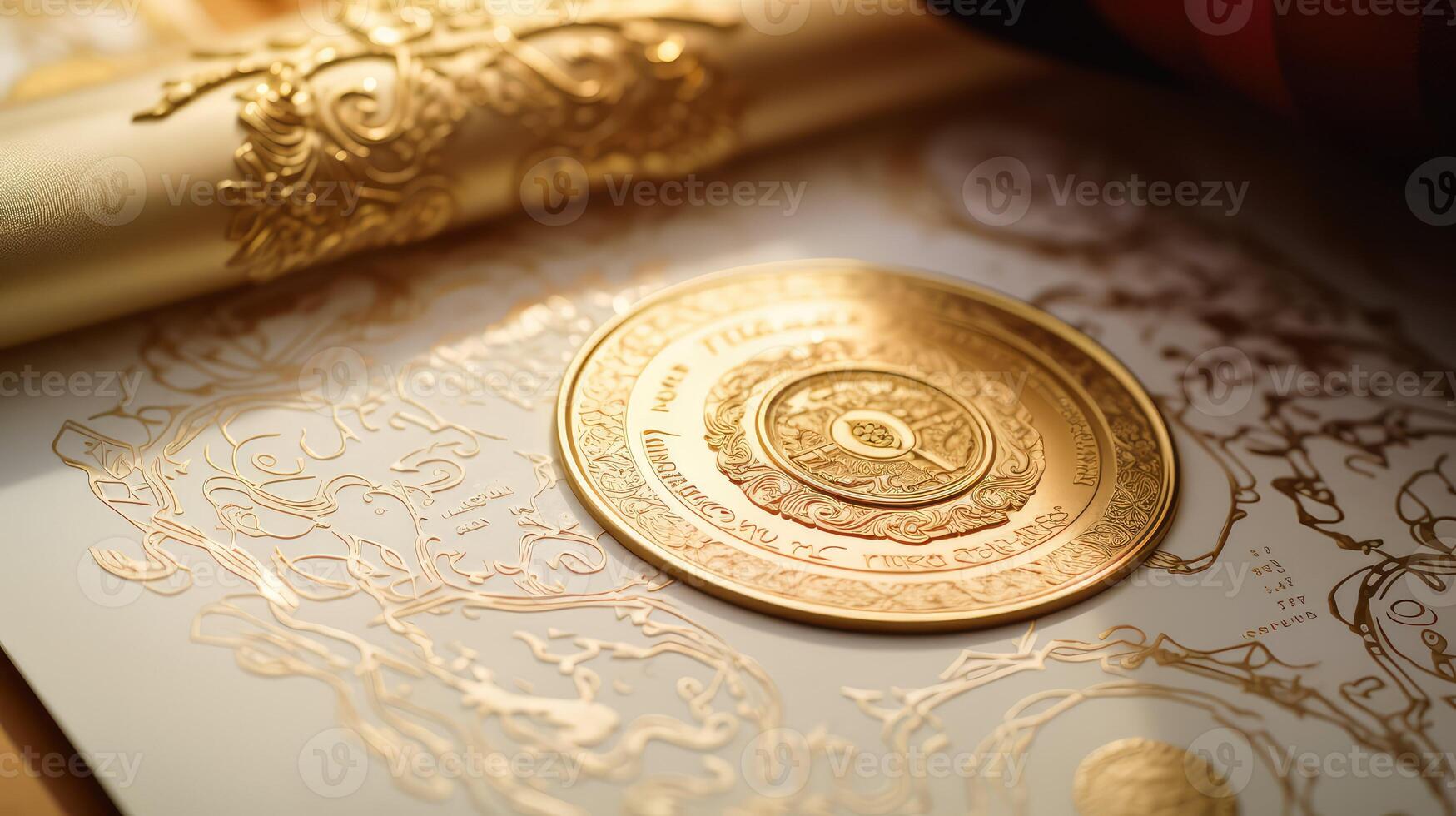 certificate gold foil seal photo