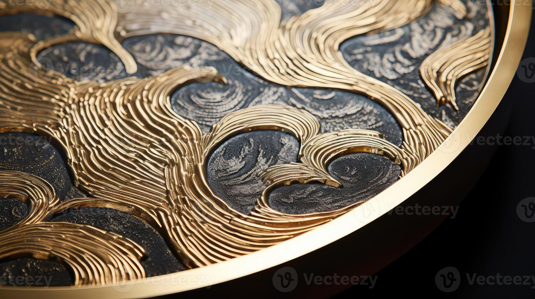 tray gold leaf pattern photo