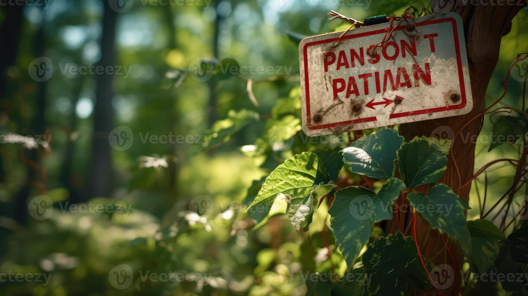 sign poison ivy plant photo