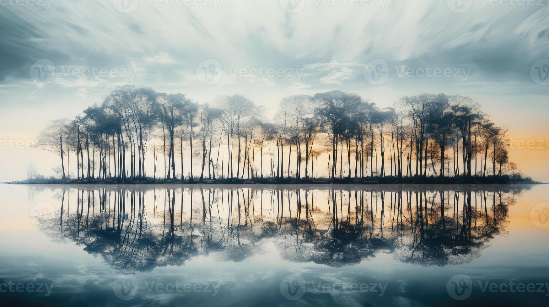 lake trees above photo