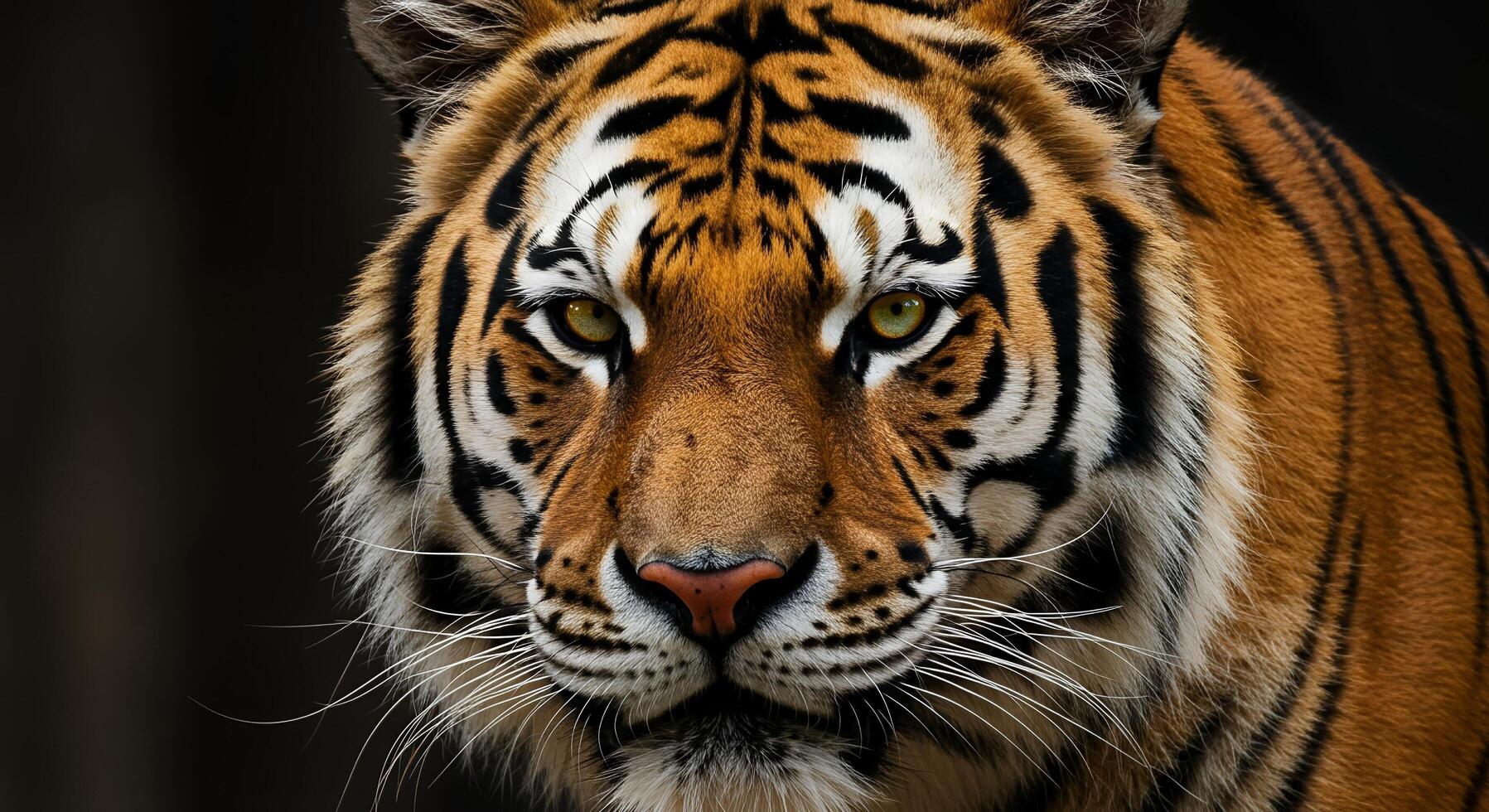 A close up of a tiger's face photo