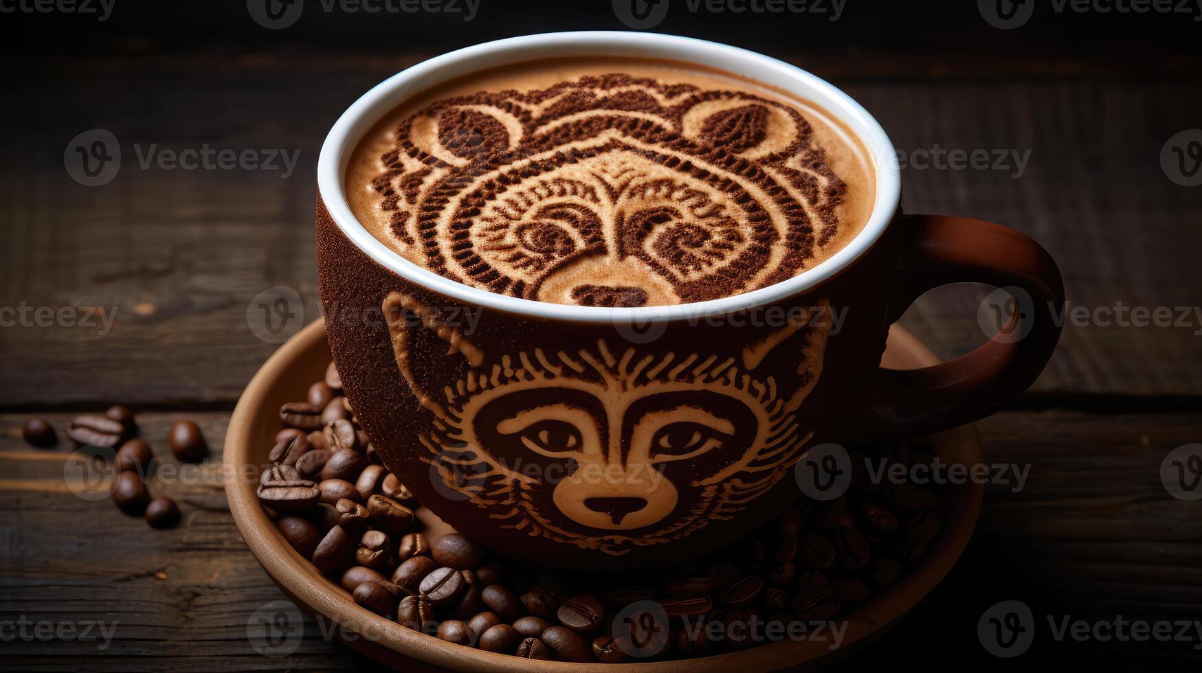powder coffee cup art photo
