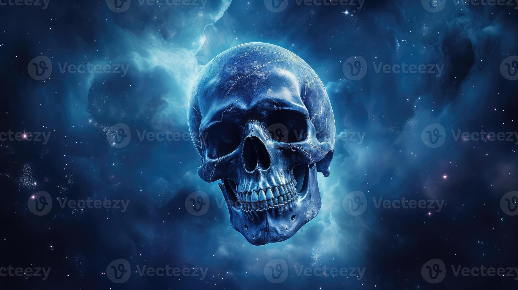 stars blue skull photo