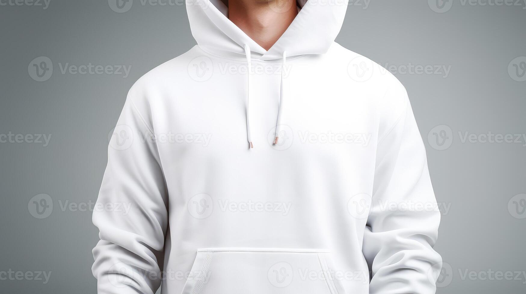 cozy white hoodie template photo