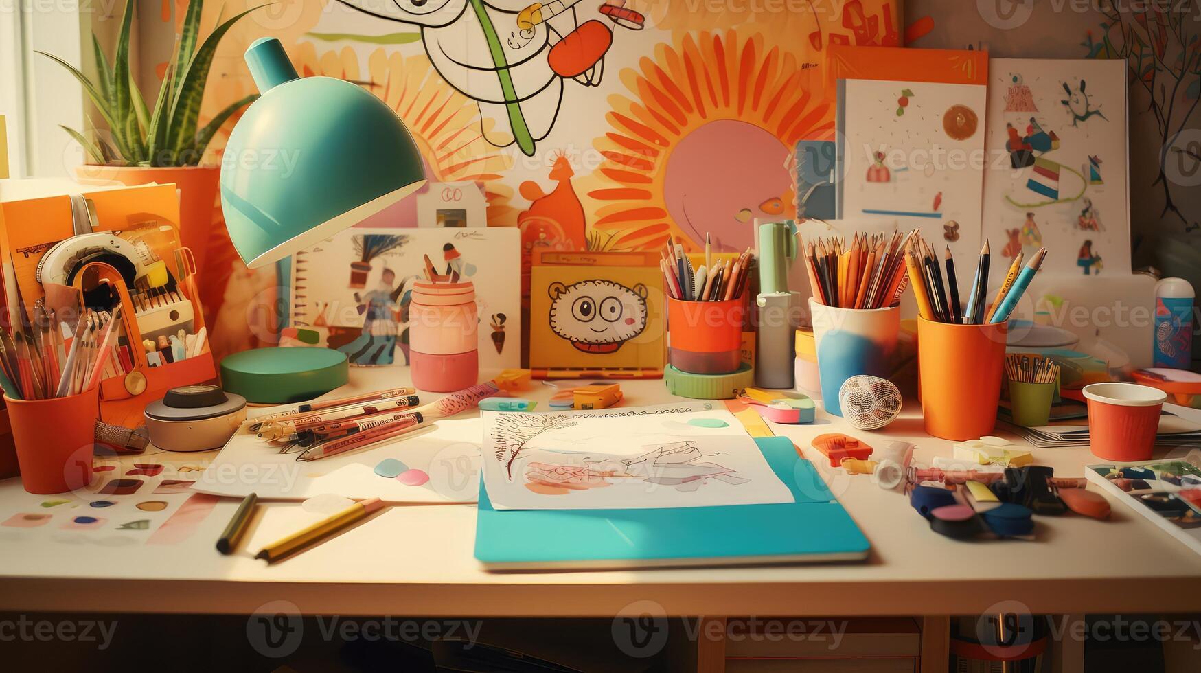 small orange desk photo