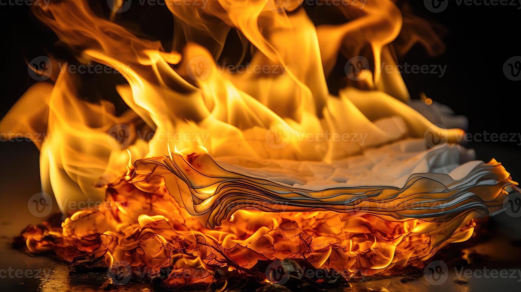 flames paper on fire photo