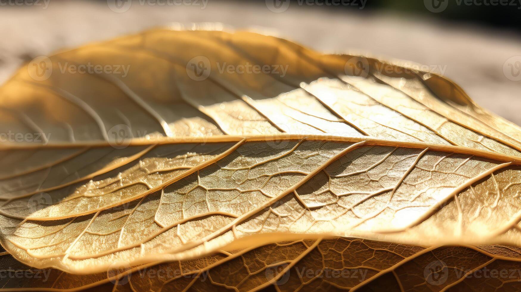 close gold laurel leaf photo