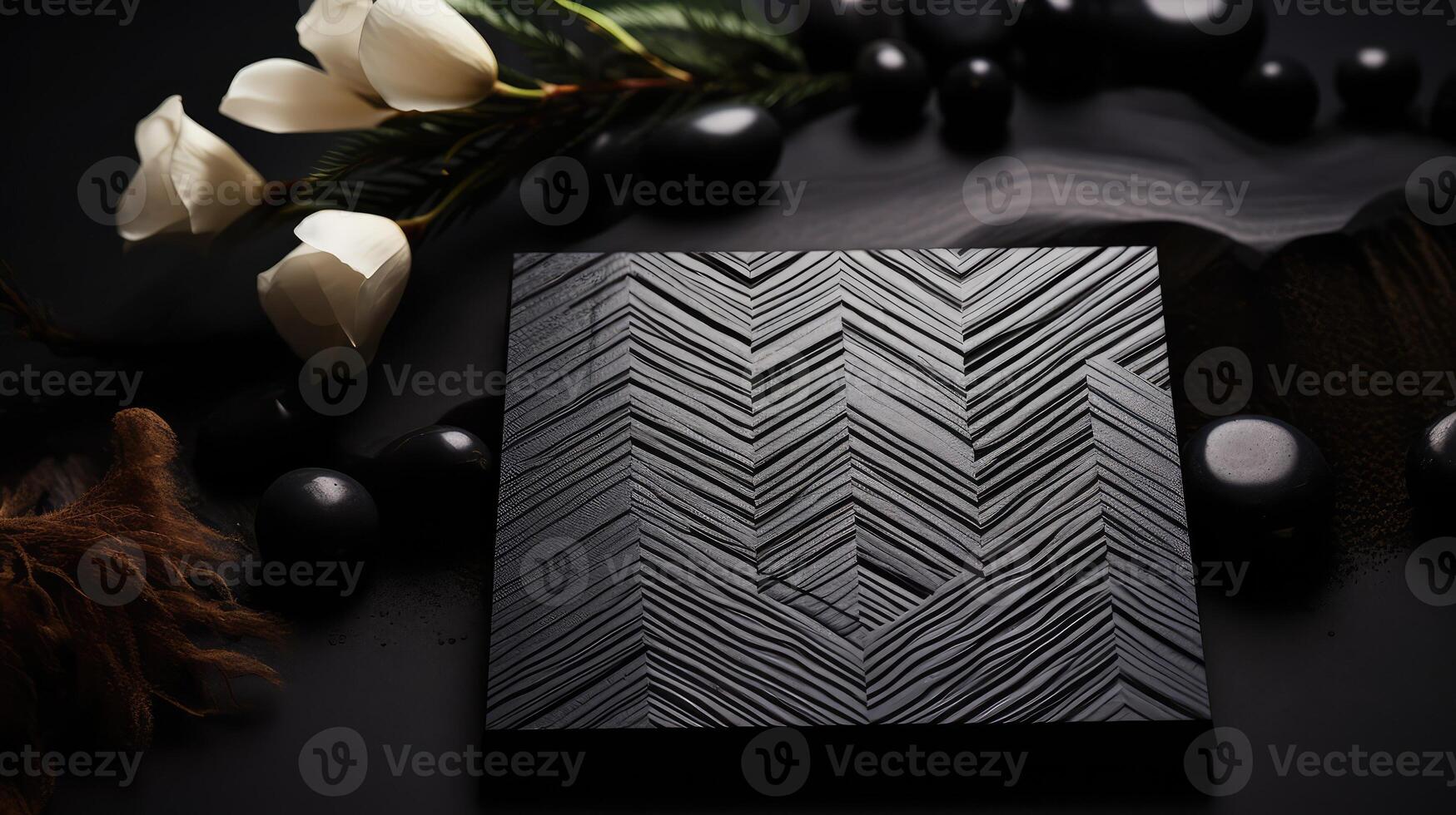 black chevron wood background photo