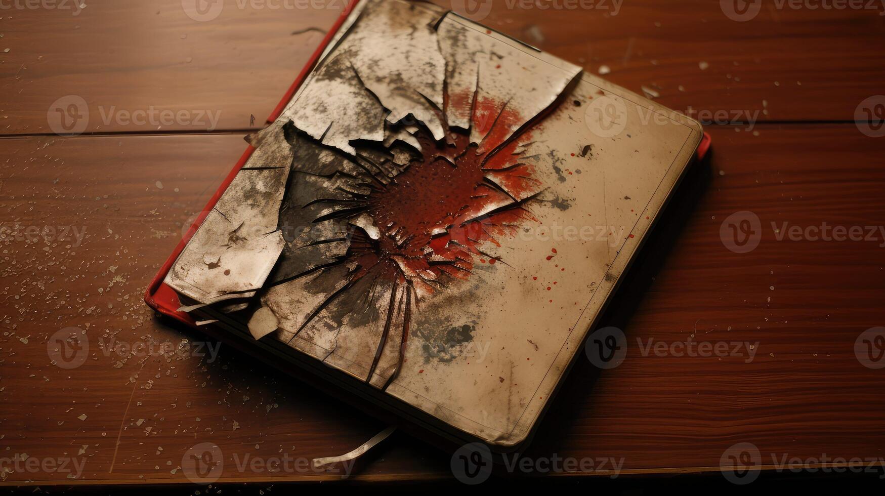 stains worn book cover photo