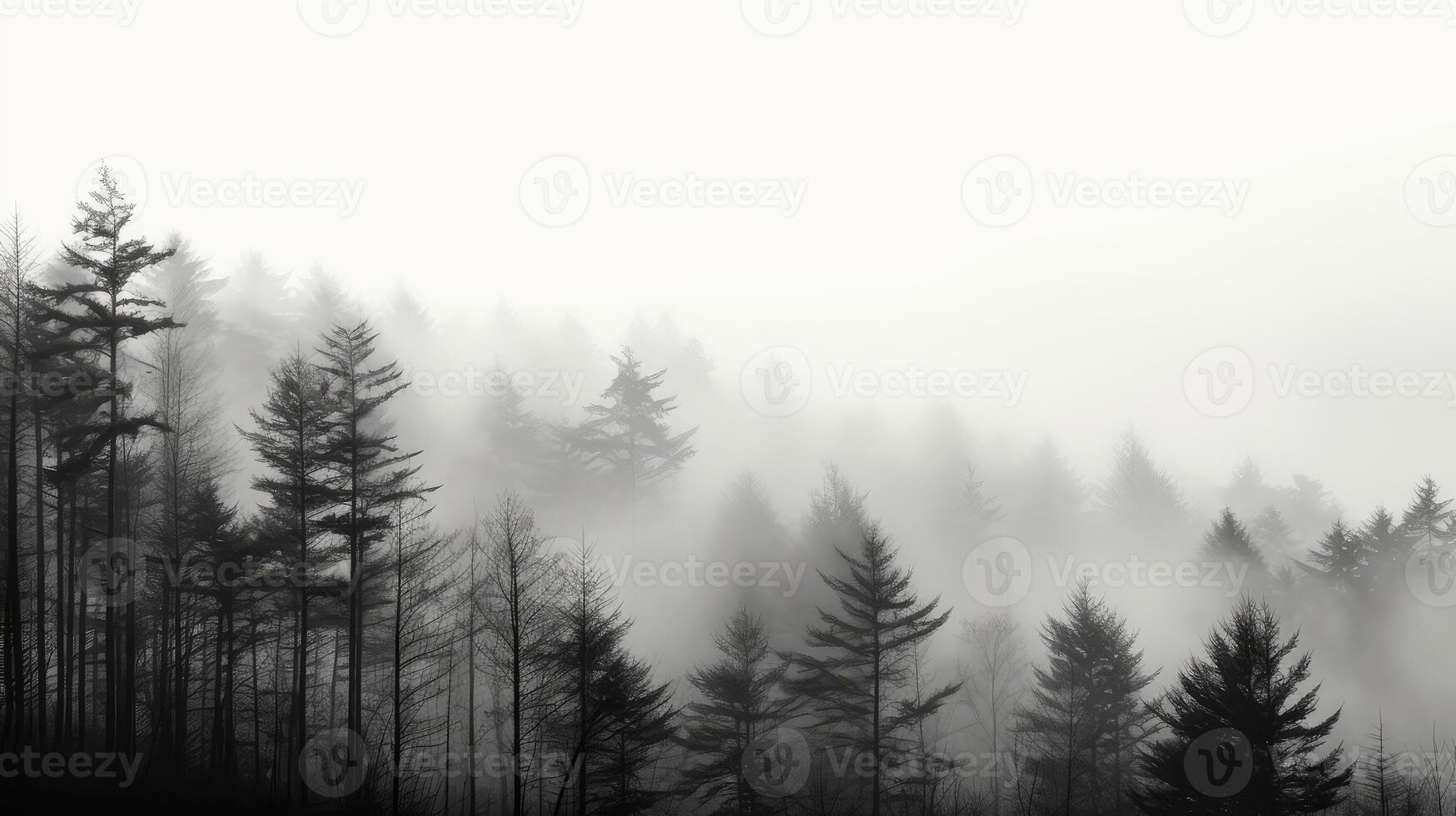 forest soft black and white photo
