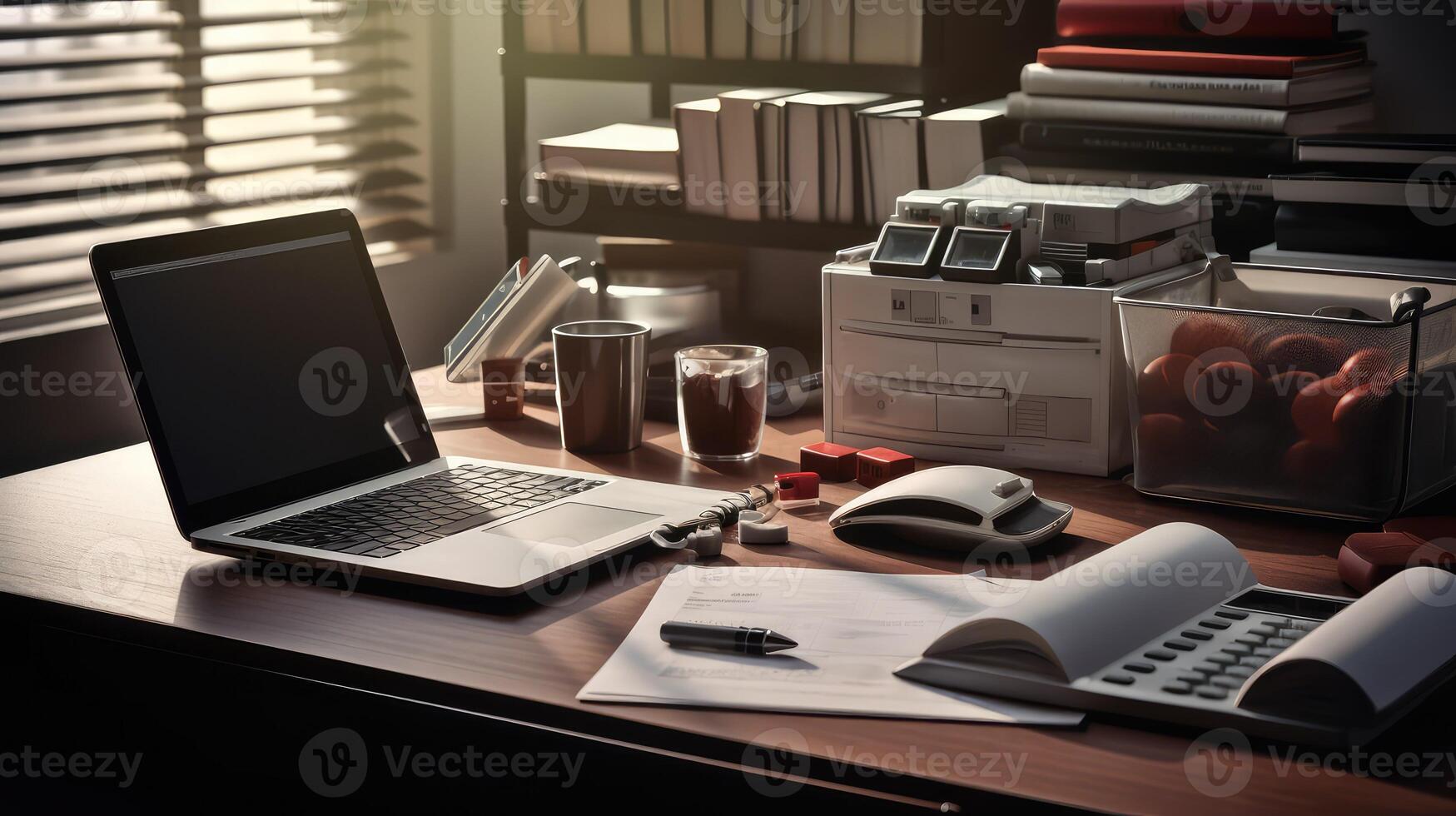 computer accounting desk photo