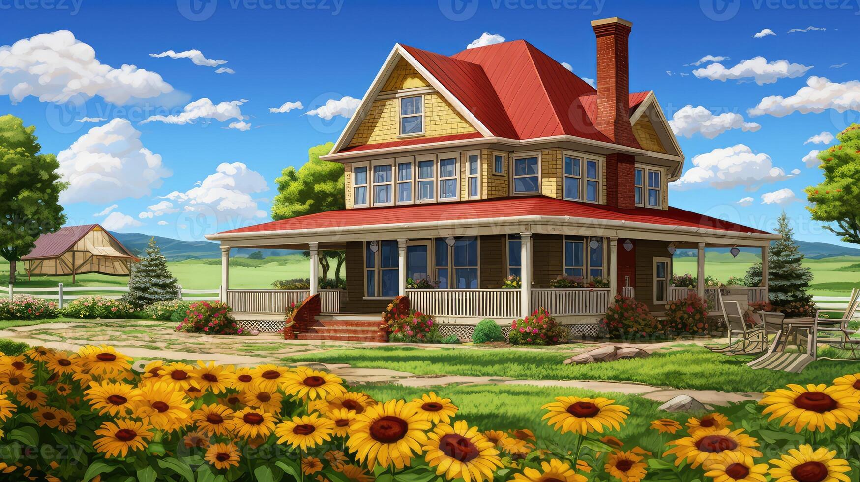 porch country farm house photo