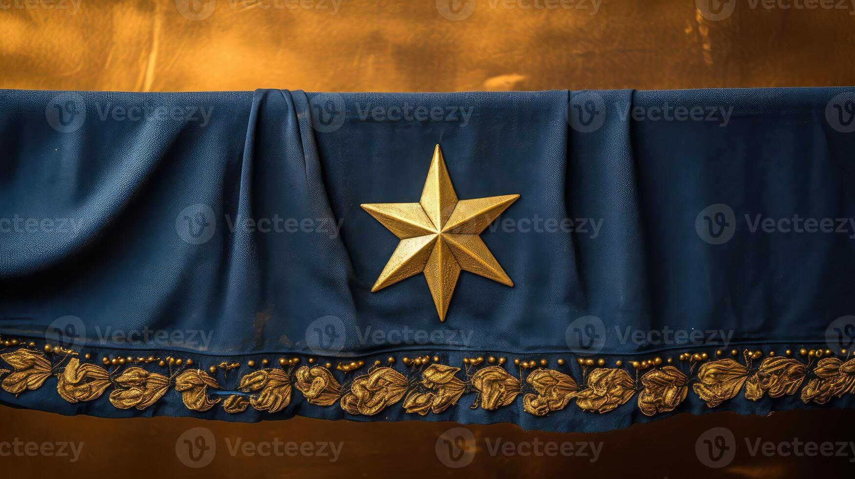 embroidered gold star banner photo