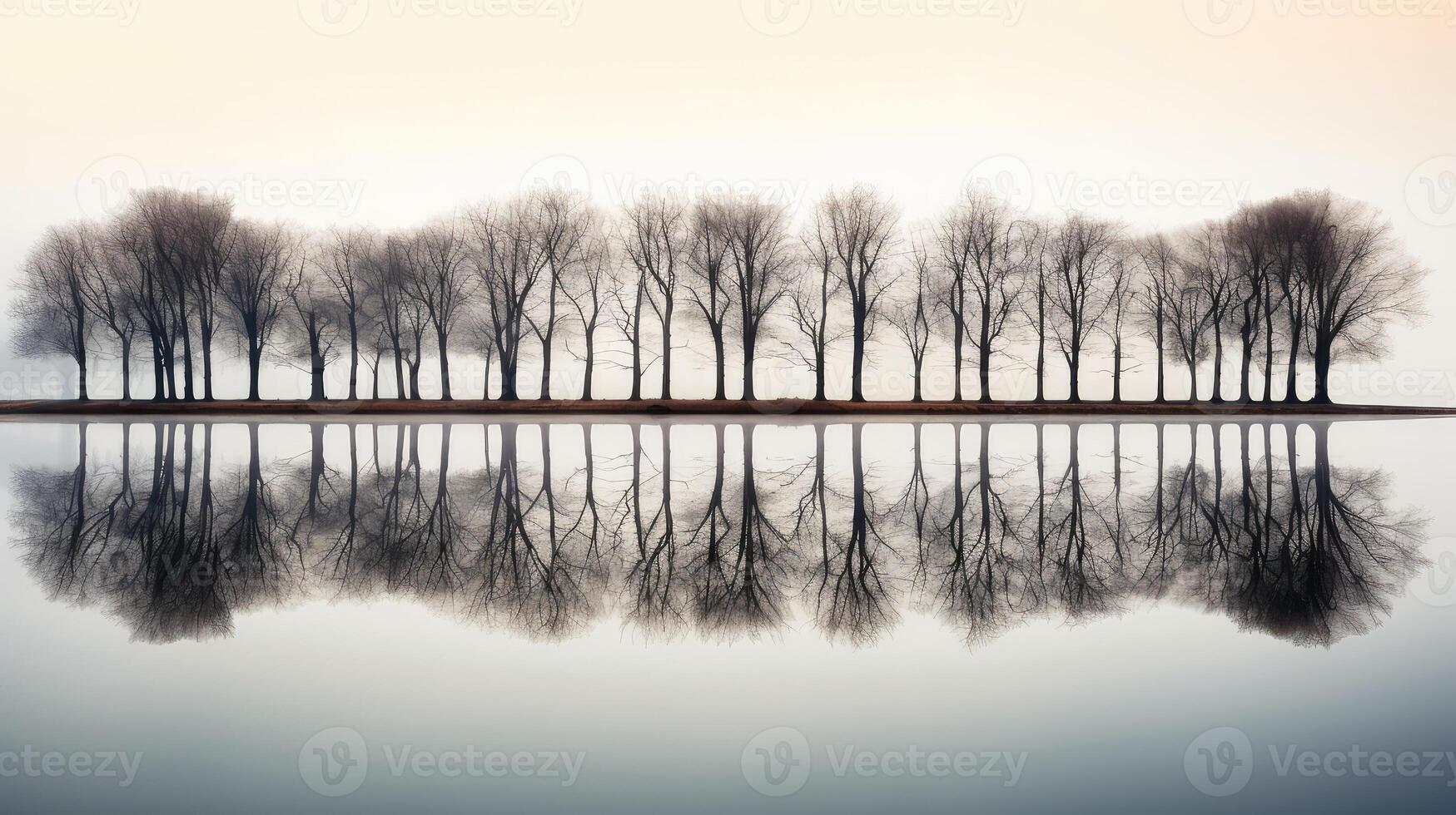 calm trees flat photo