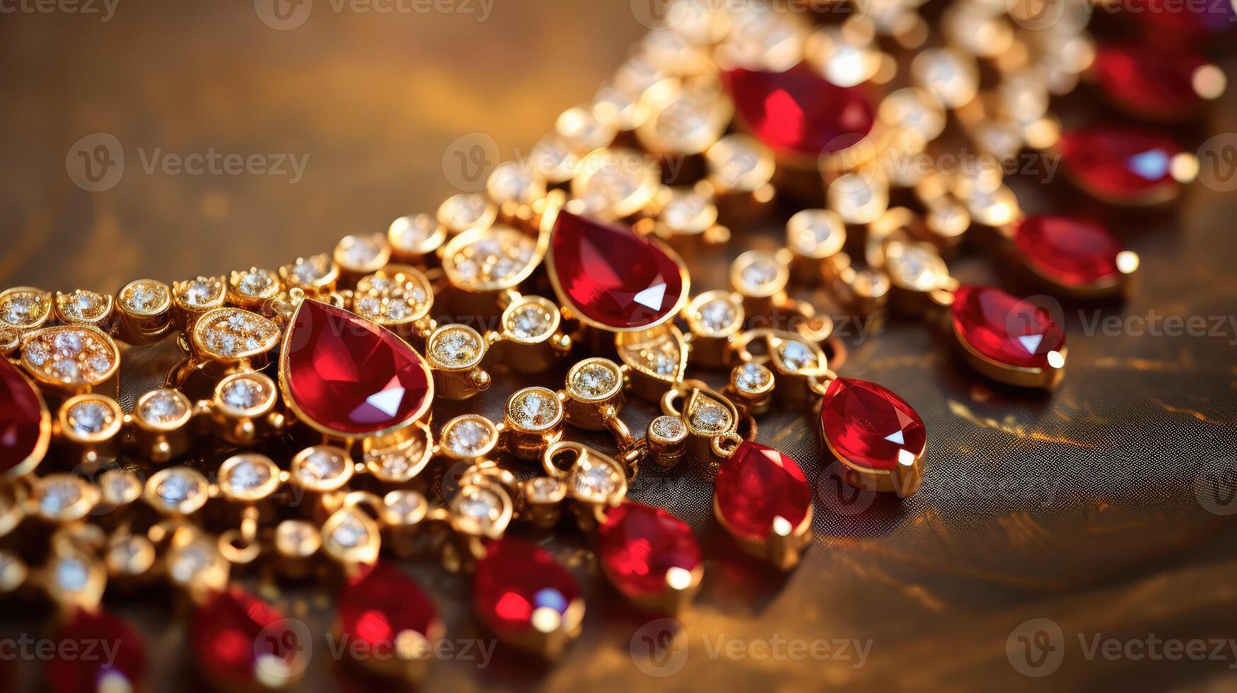 necklace gold and red photo