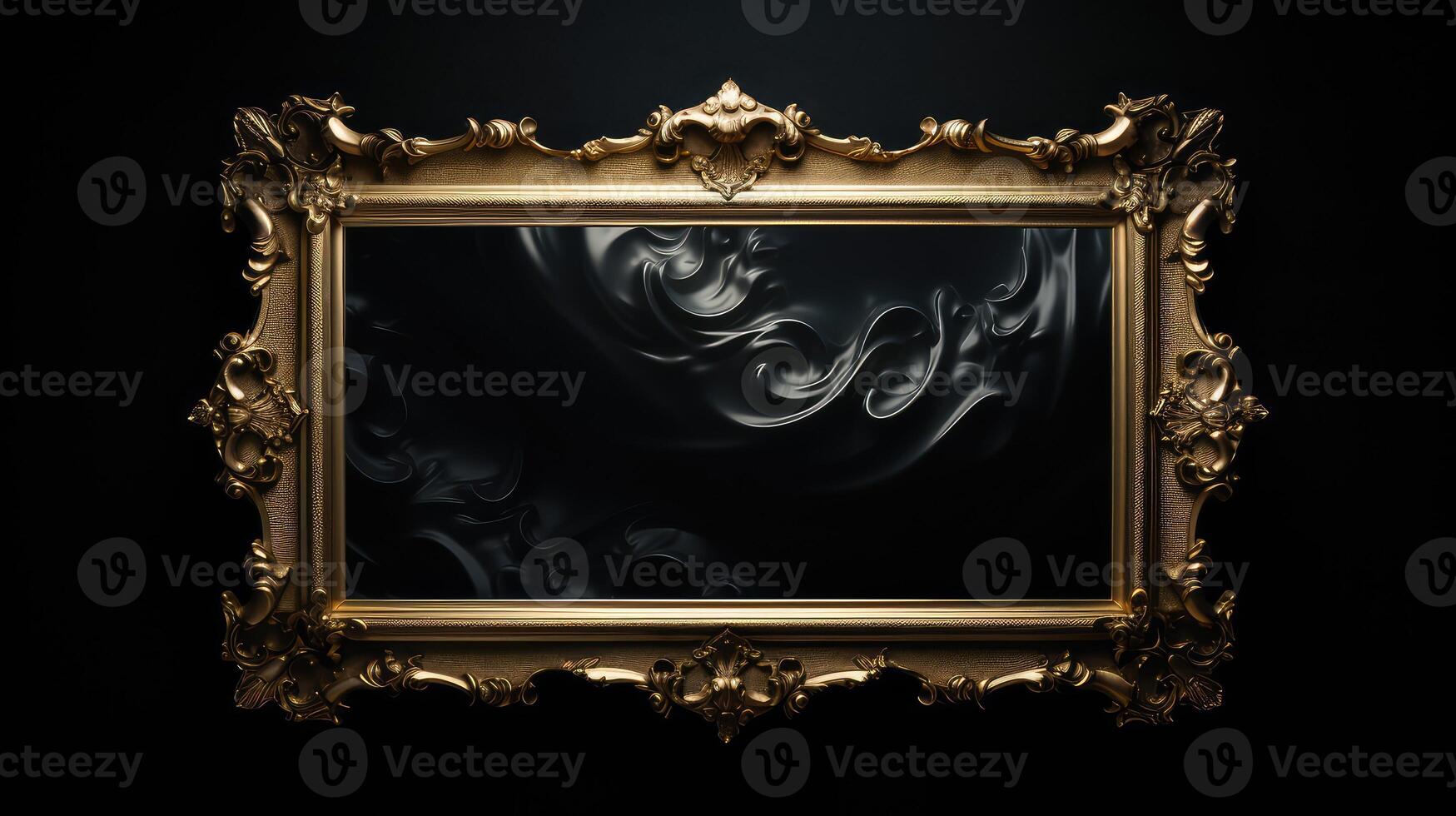 illumination gold frame black background photo