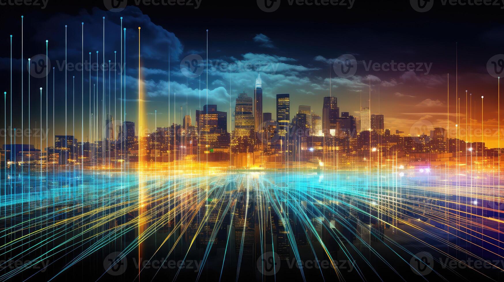 iot data over city photo