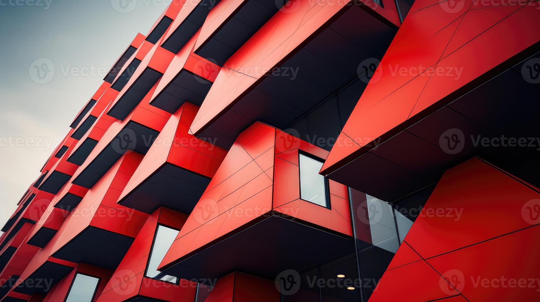 modern red geometric pattern photo