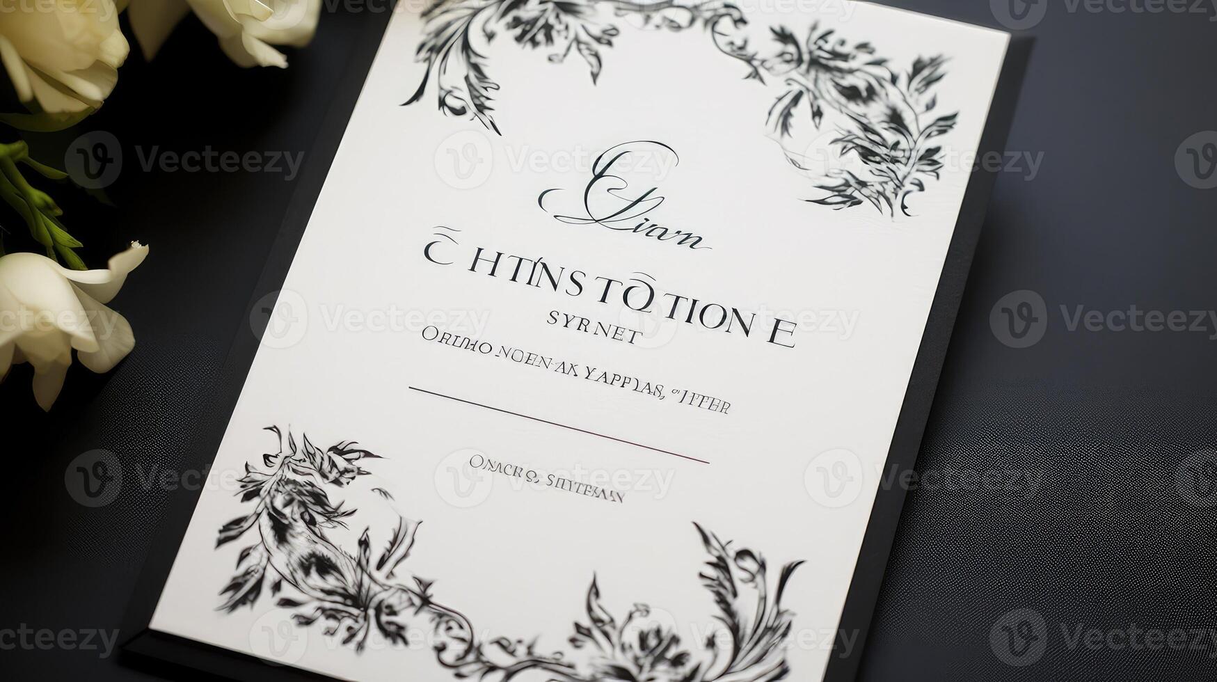 sophisticated black and white invitations photo