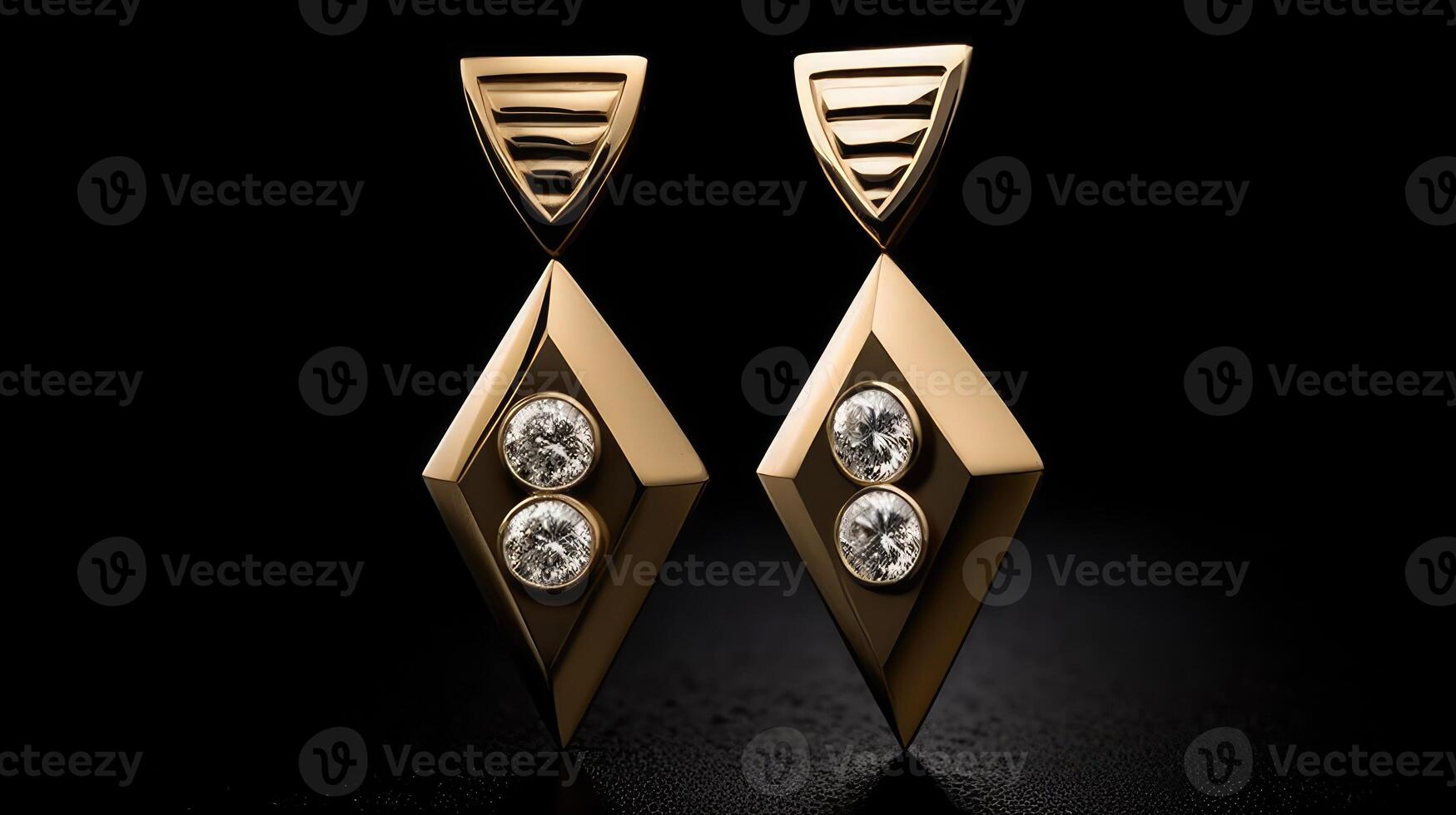 modern gold diamond earrings photo
