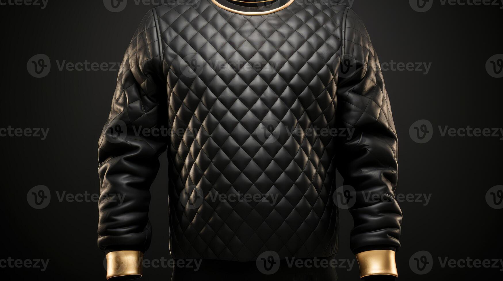 leather black crewneck photo