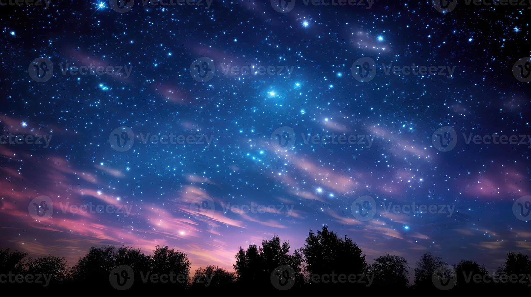vibrant blue pink sky photo
