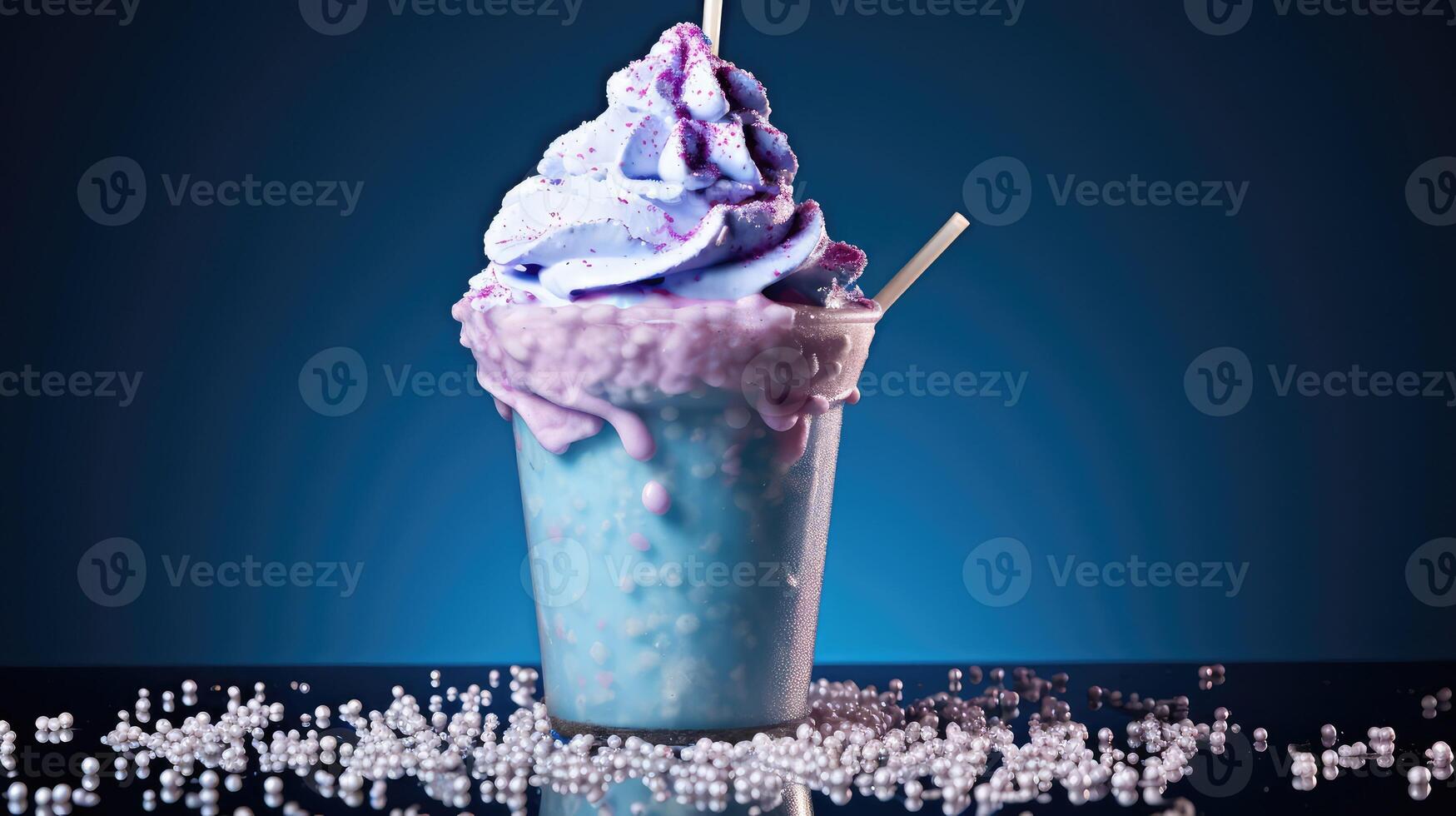 milkshake sprinkles on blue photo