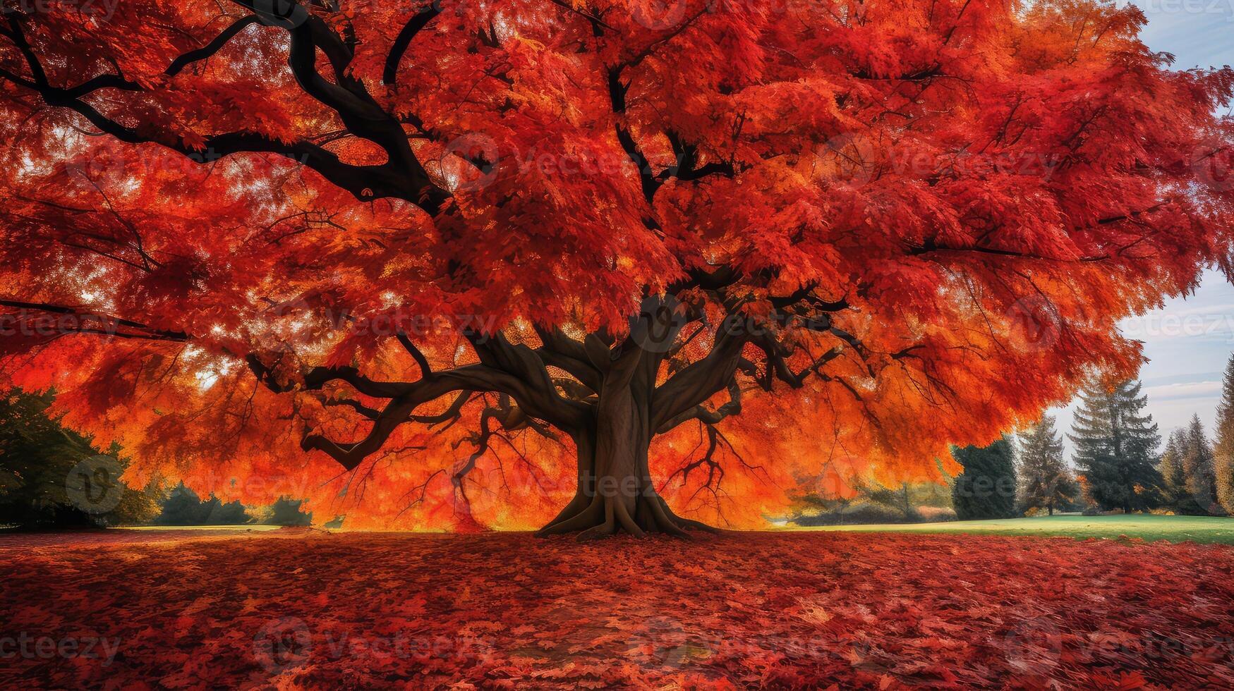 colors leaves falling from tree photo