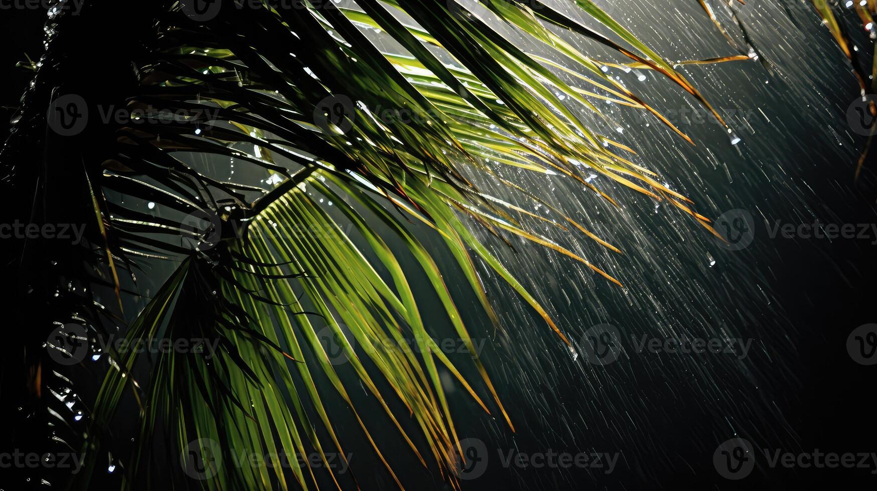 water palm tree storm photo