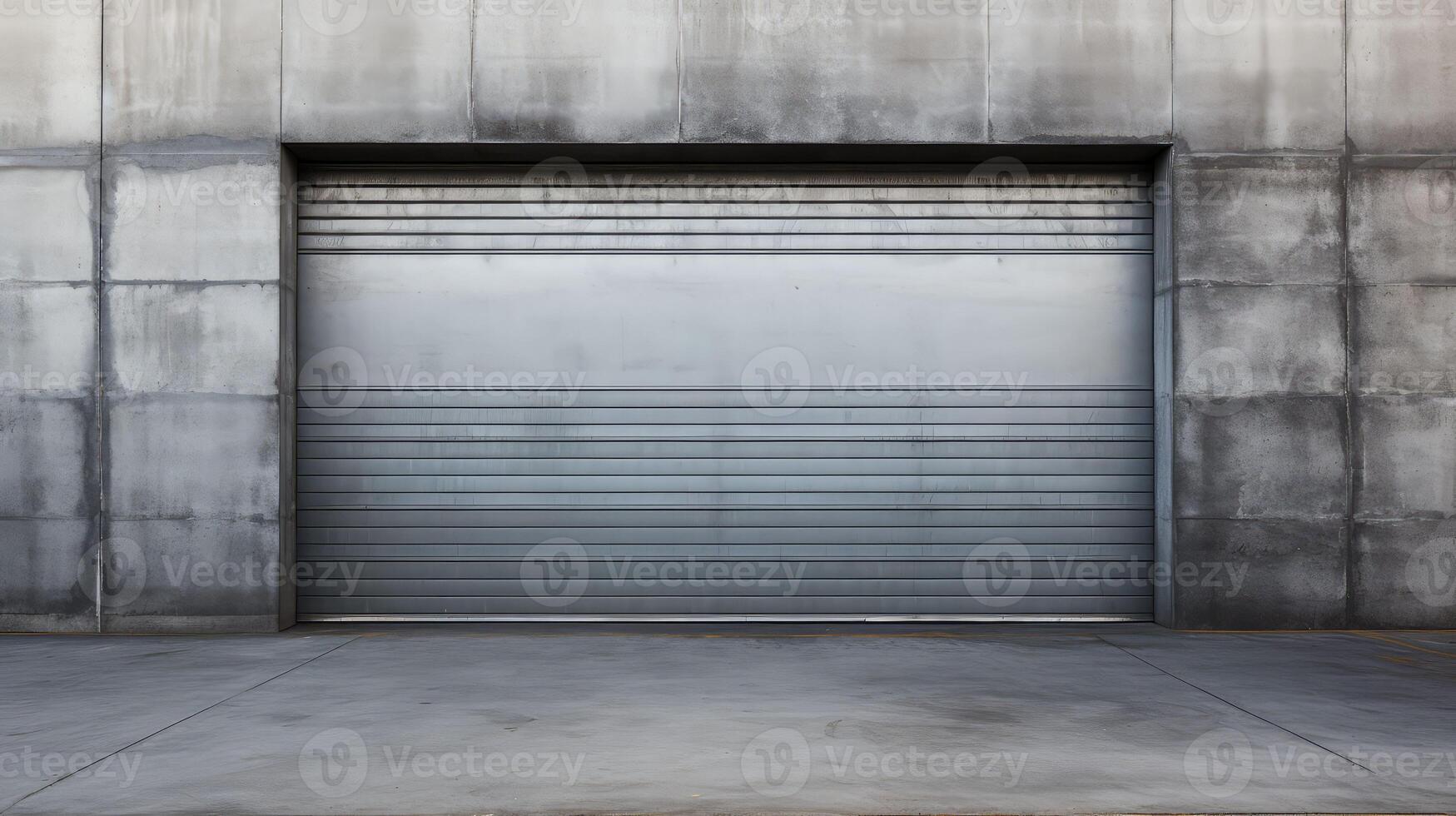 silver metal garage door photo