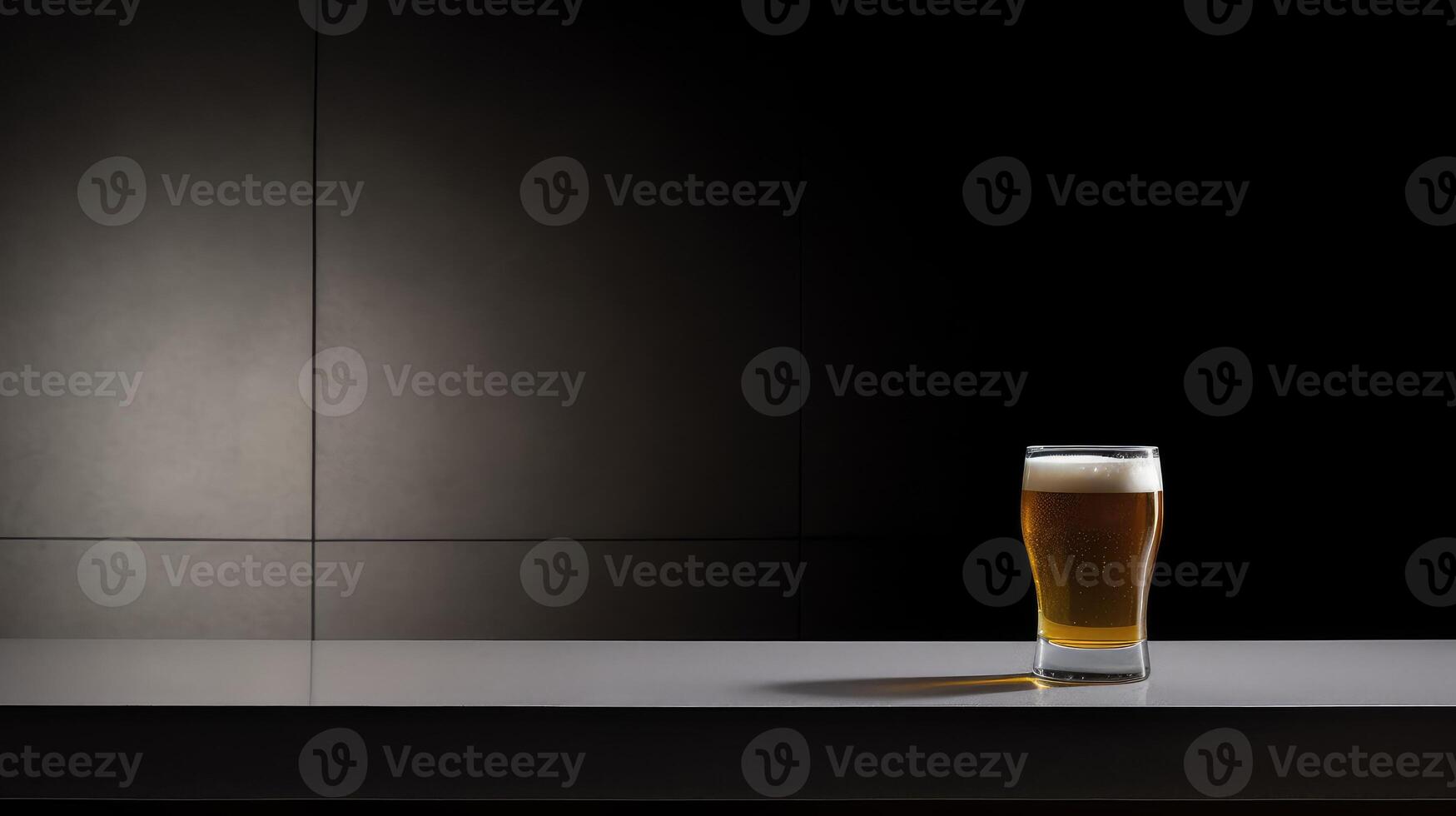 sleek empty beer glass photo