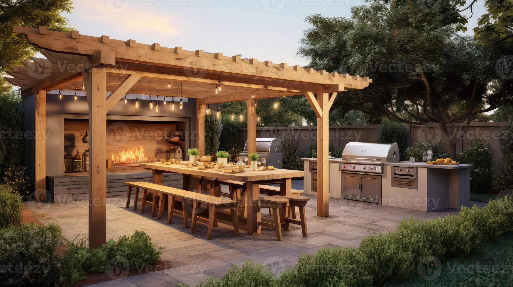 countertop backyard kitchen photo