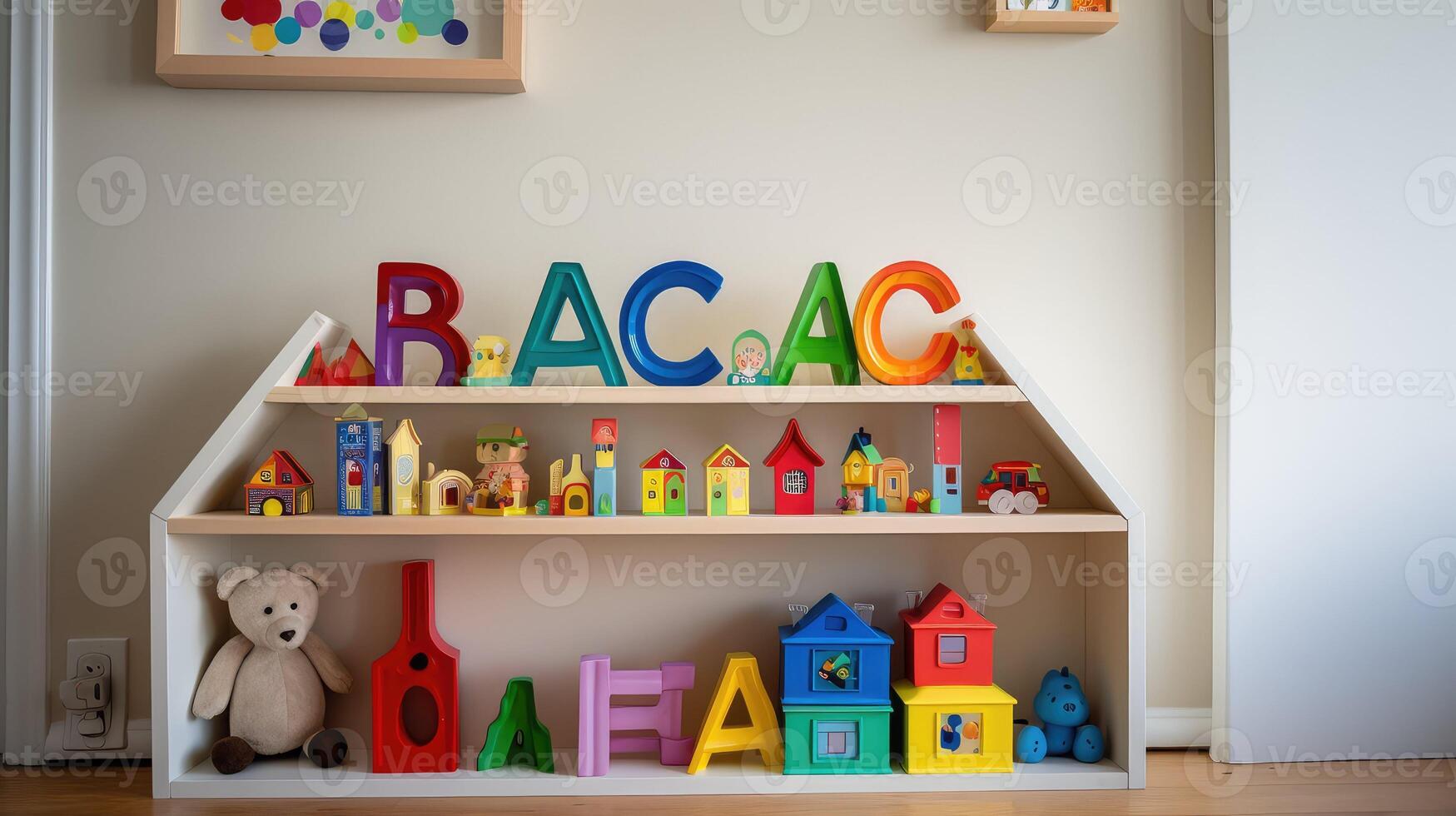 colorful abc blocks house photo