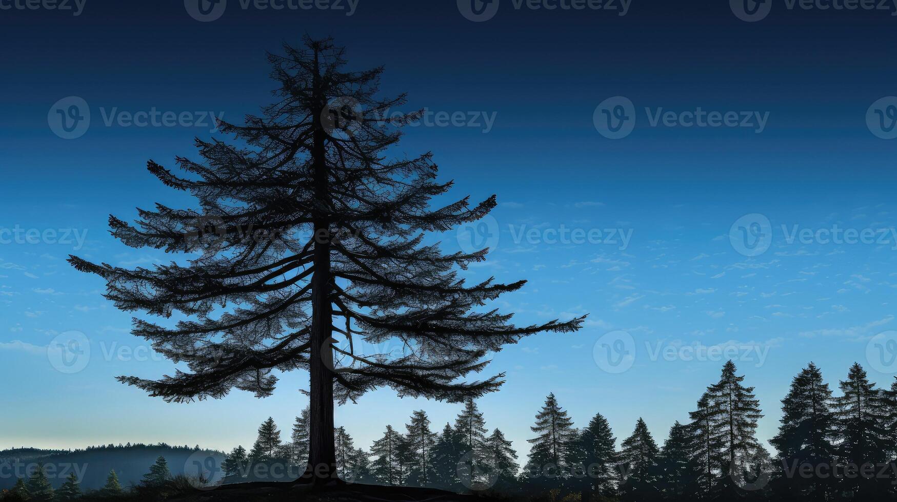 branches fir tree silhouette photo
