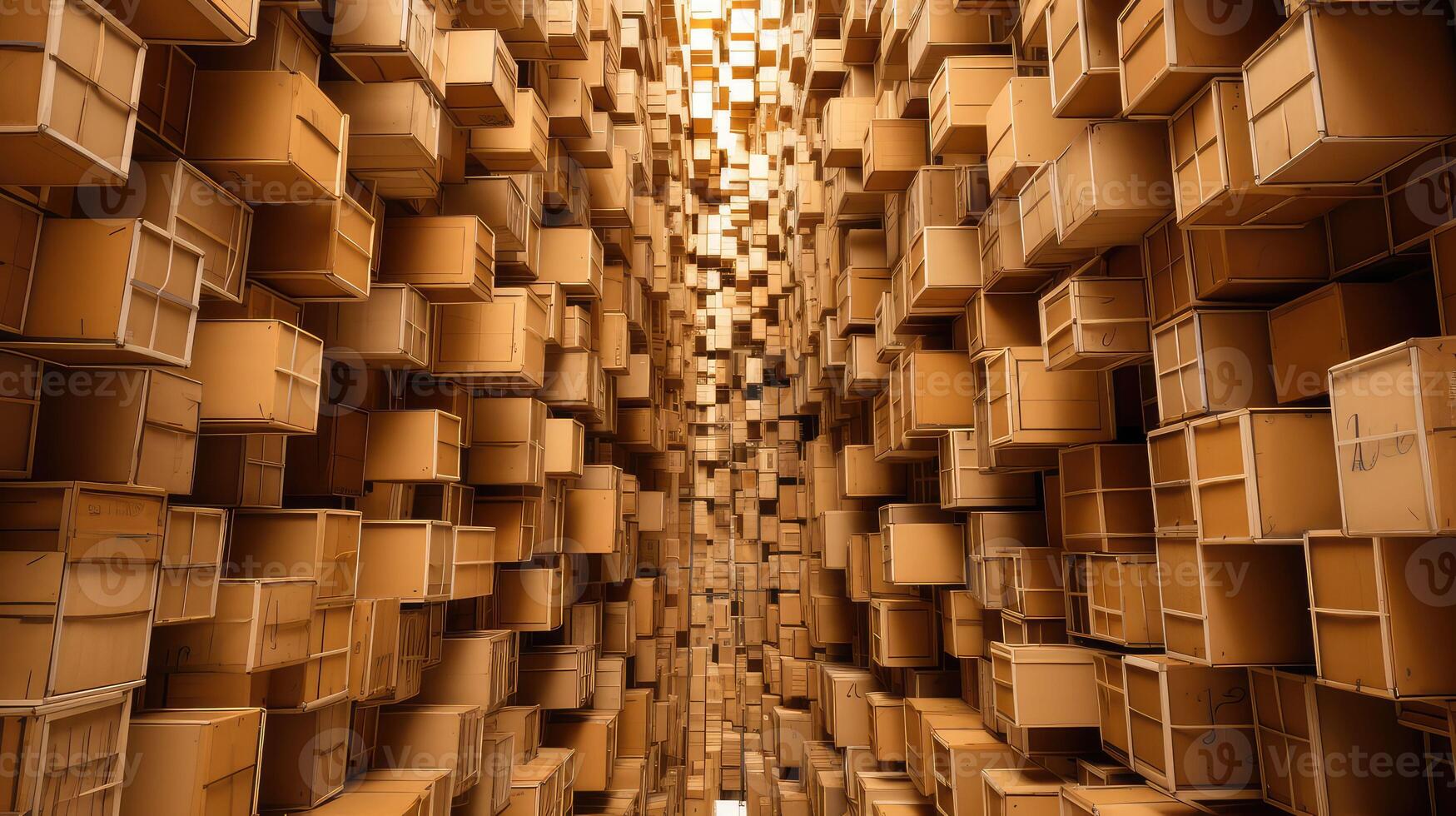 organization stacked cardboard boxes photo