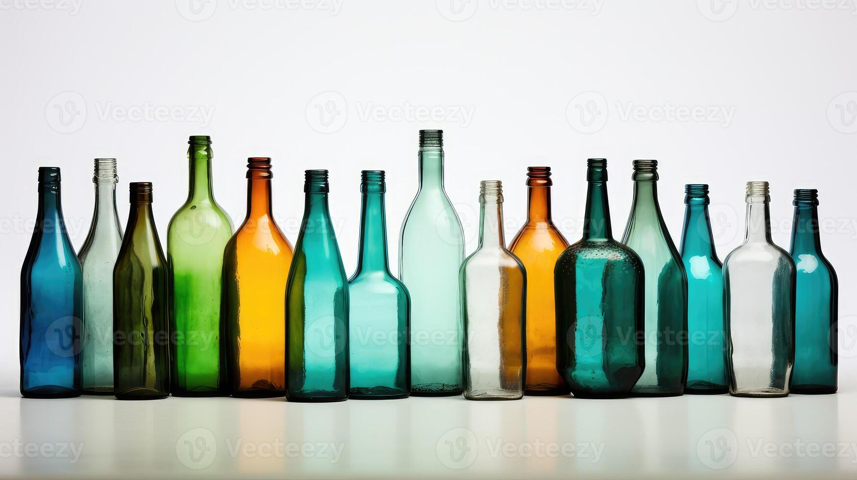 shapes glass bottles isolated photo