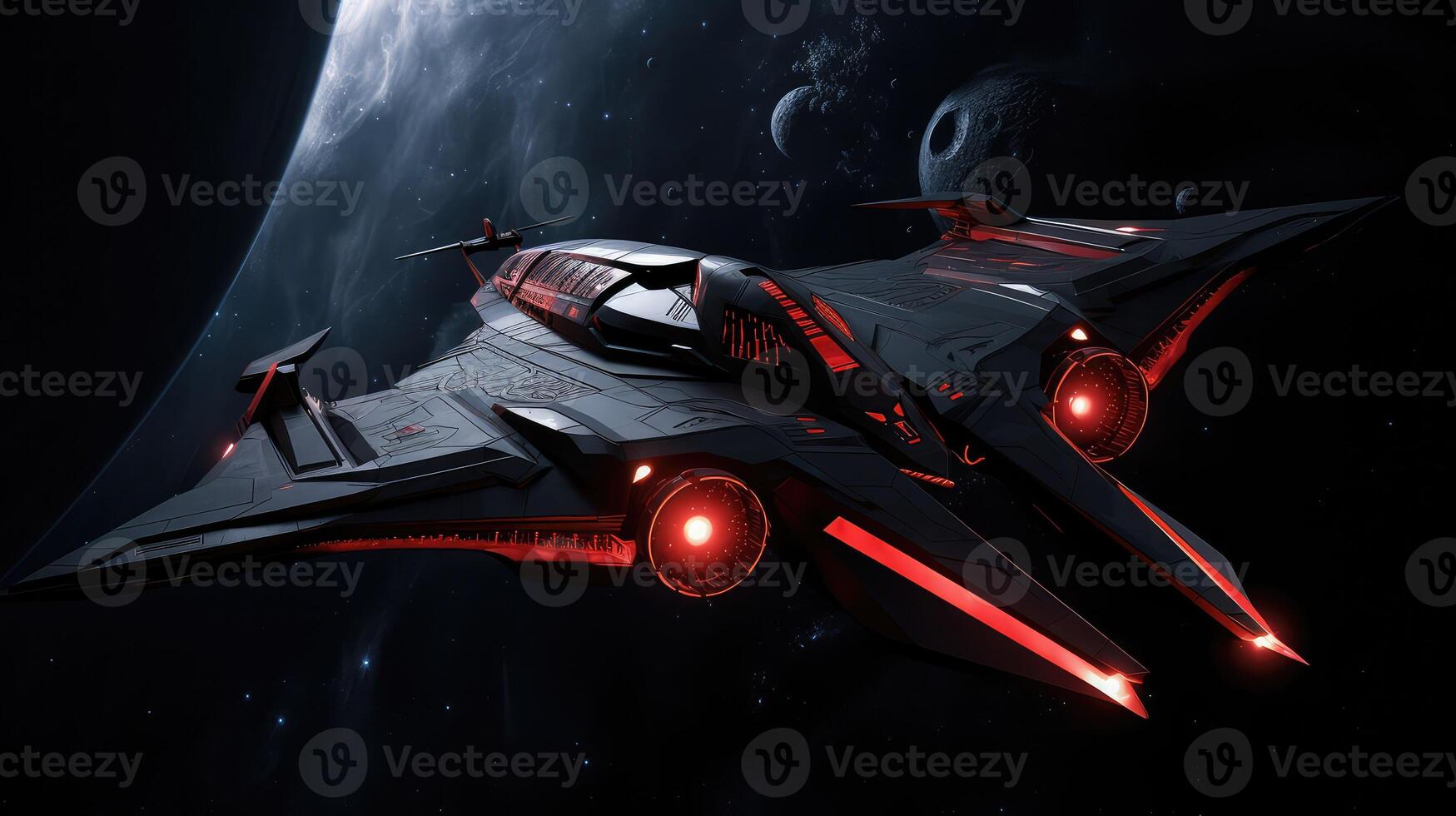 modern space black and red photo