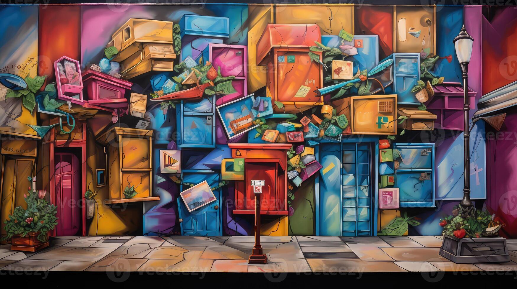 mural open mail box photo