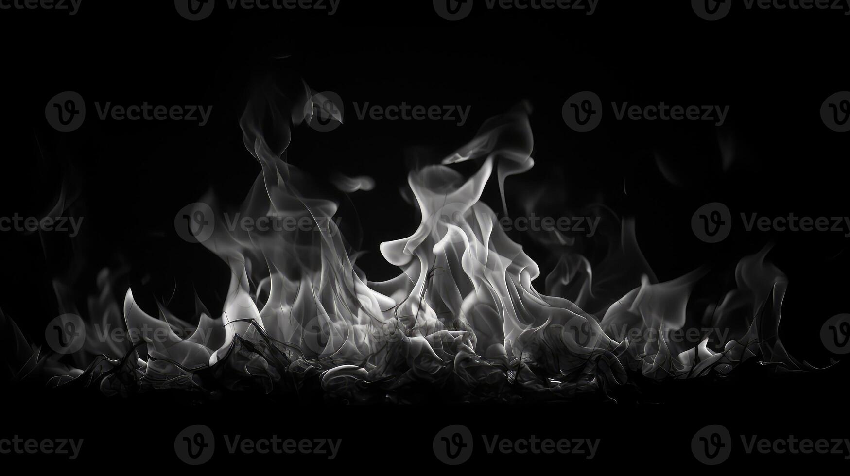 matte flames on black background photo