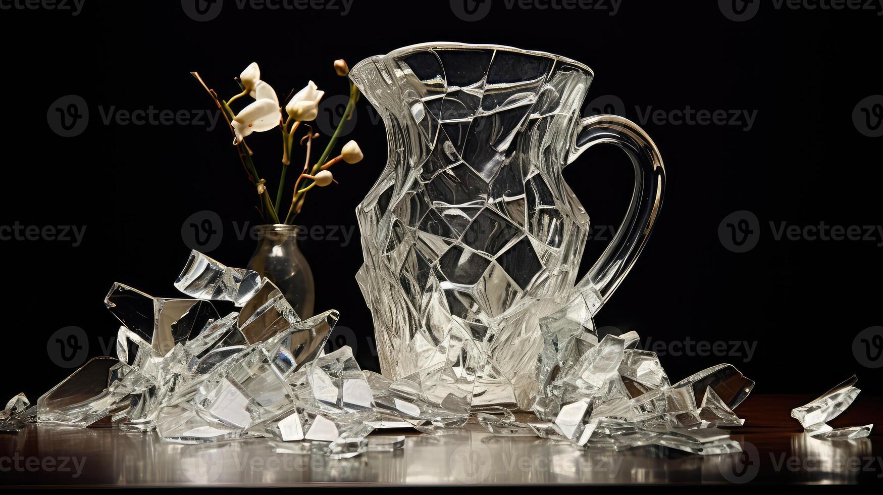 vase shattered glass transparent photo