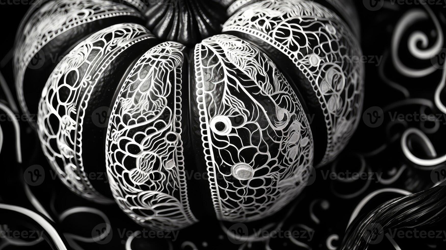 monochrome black and white pumpkin photo