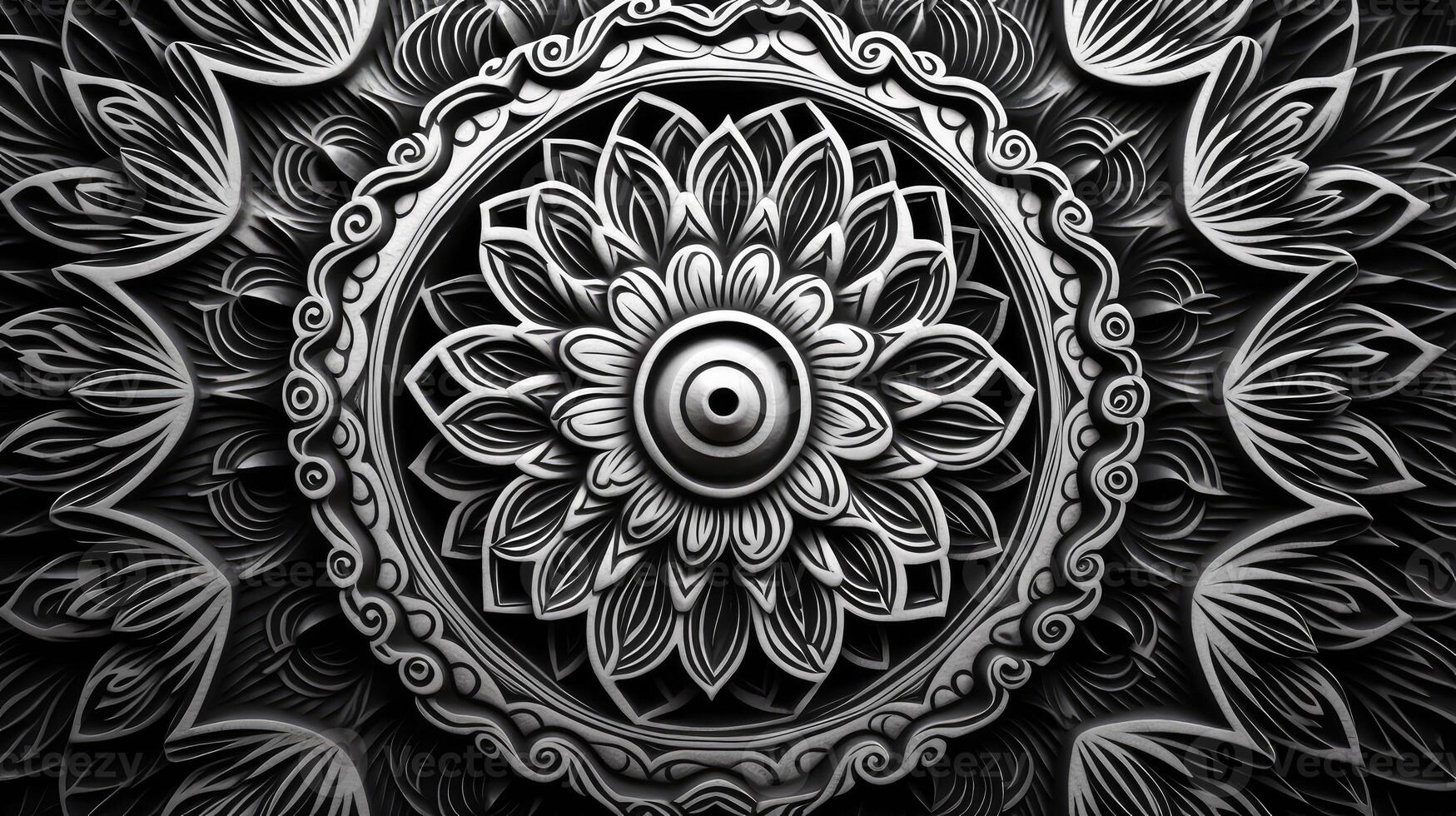 design black and white mandala photo