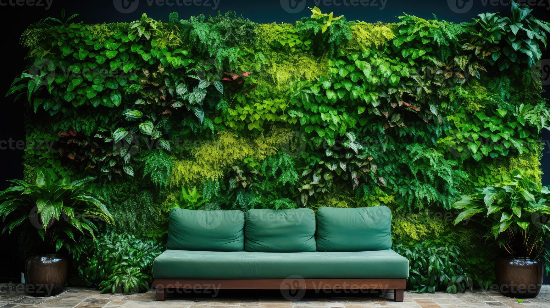 plants green background wall photo