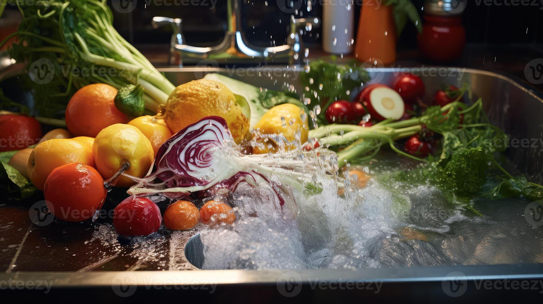 faucet water in kitchen photo