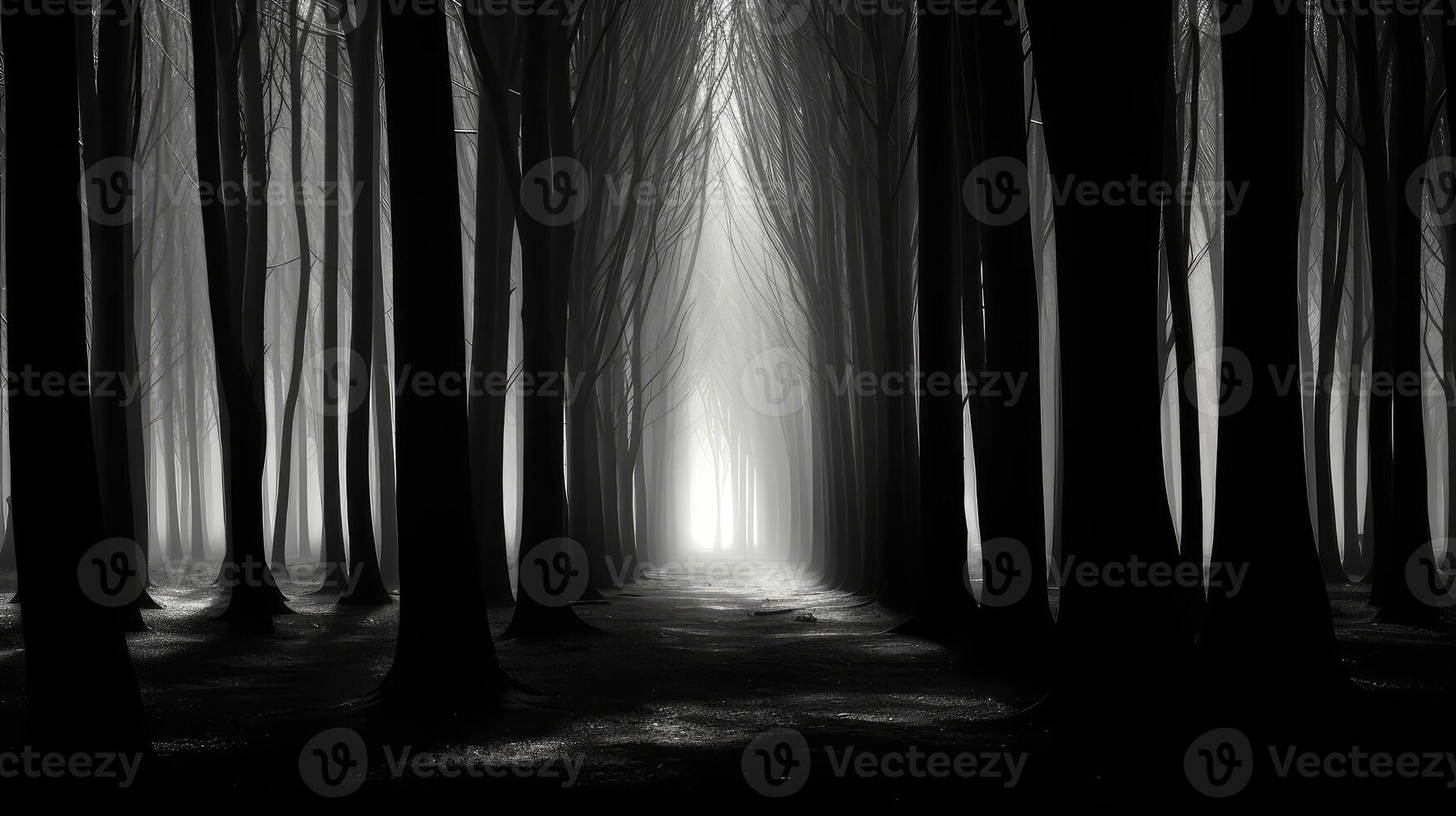 monochrome black and white woods photo
