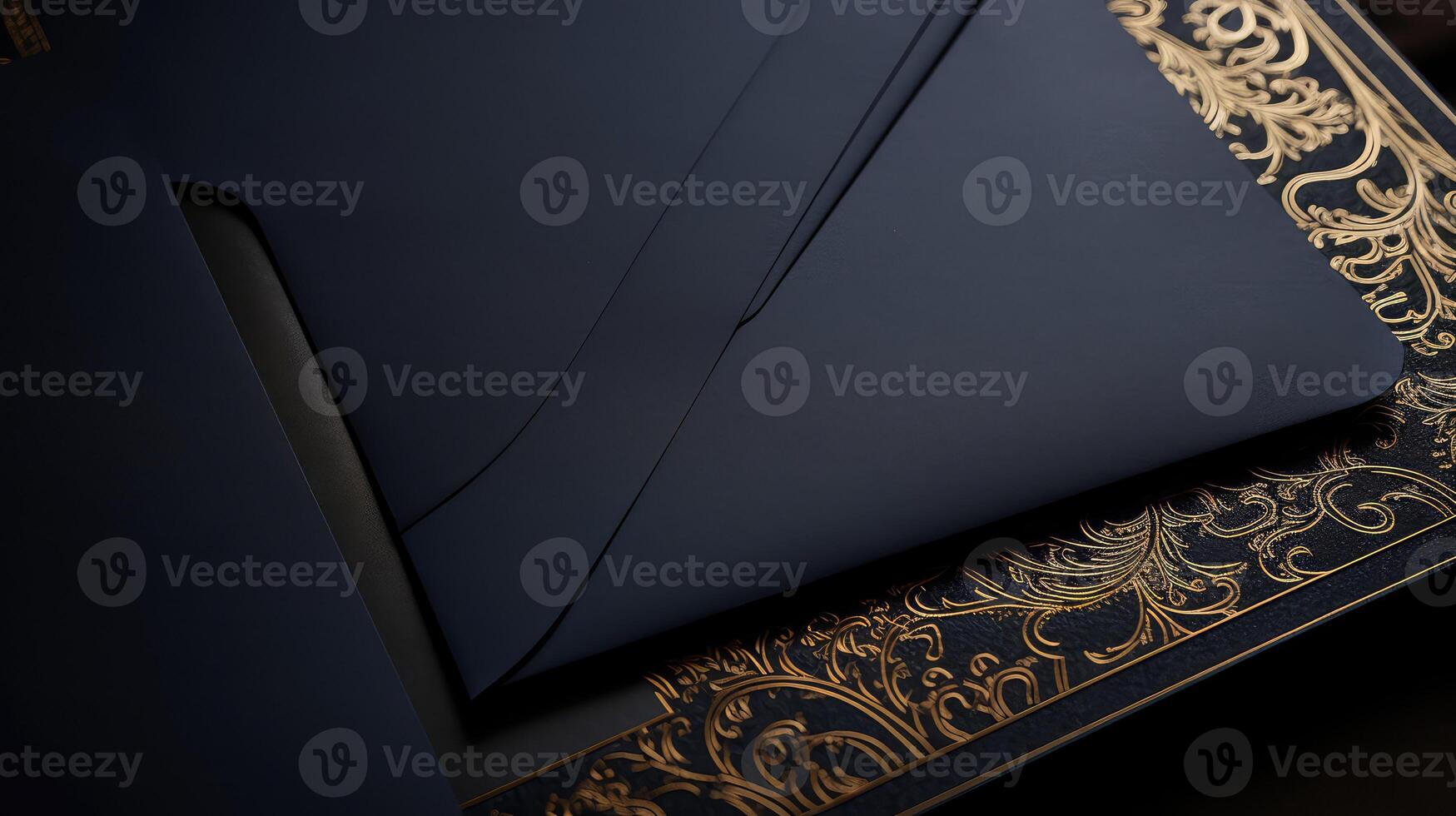 card elegant black and gold border photo