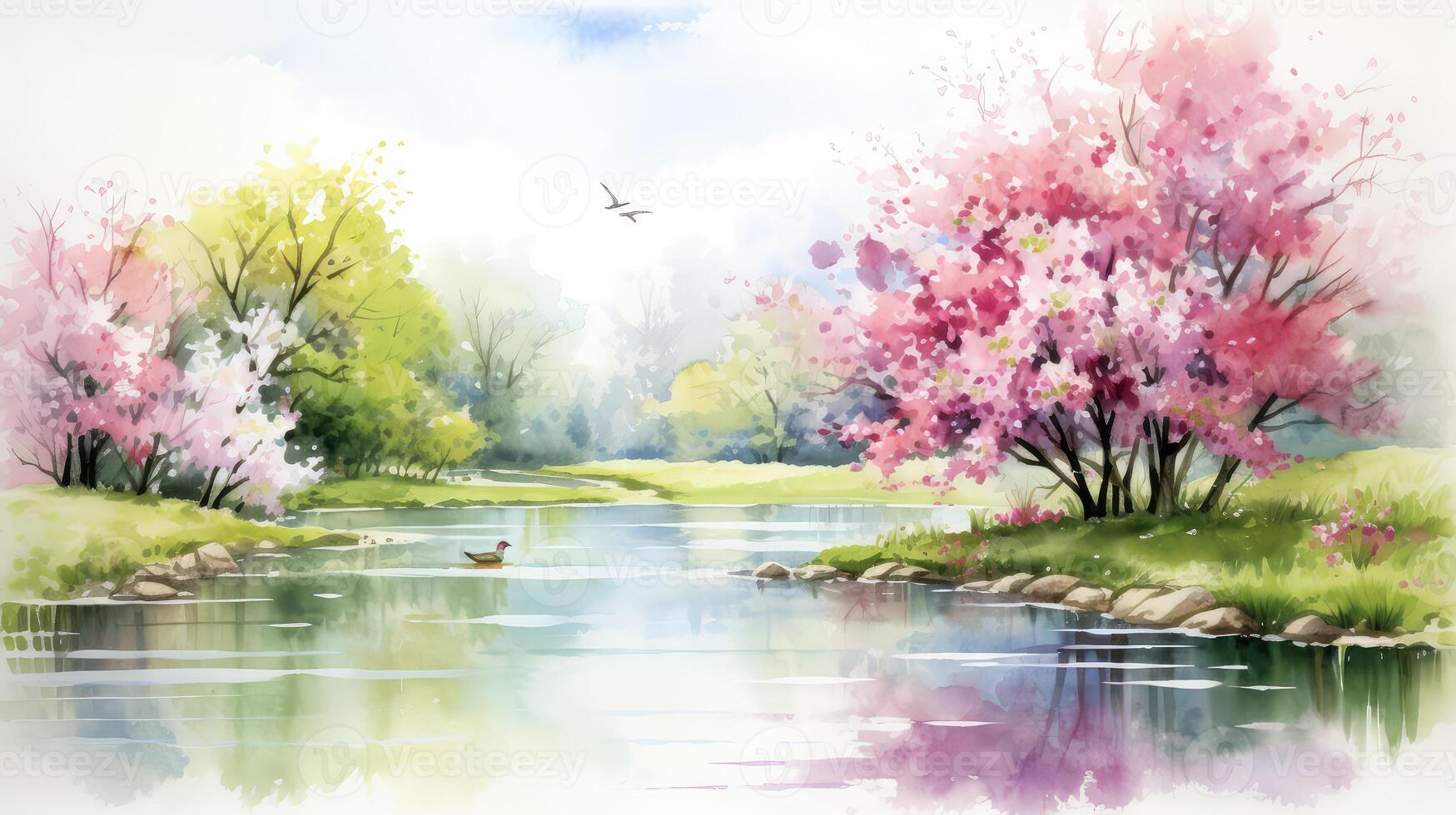watercolor spring clip art photo