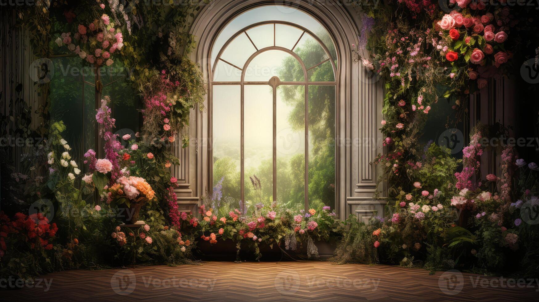 greenery wall mural photo