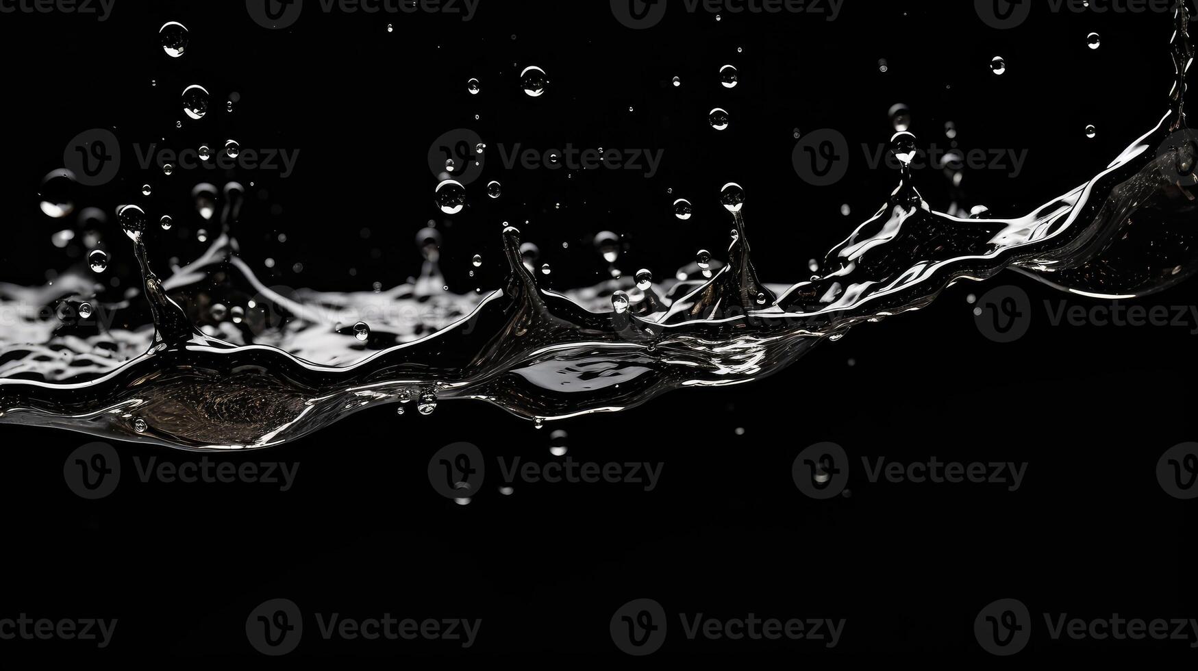 splash water drops on black photo