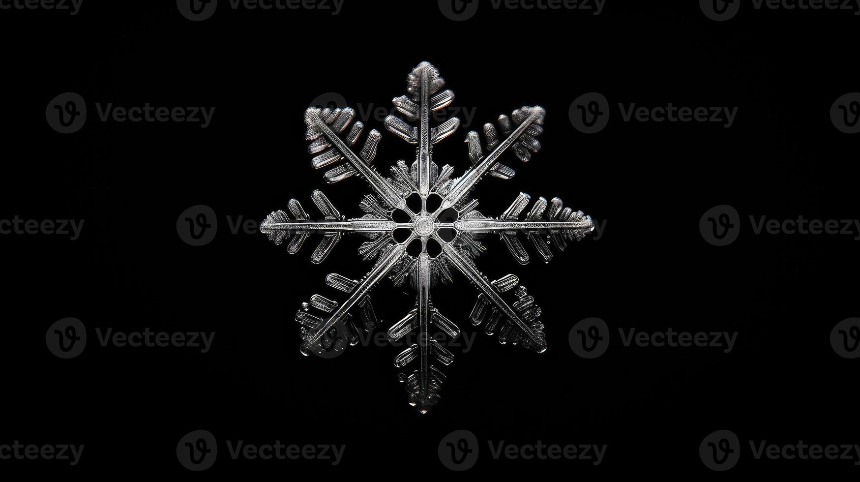 imprint snowflakes on black photo